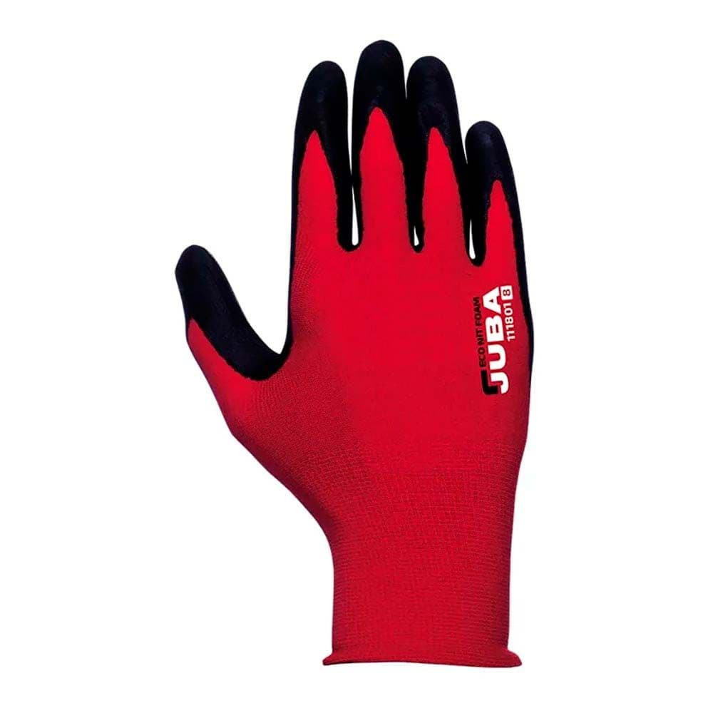 GUANTE NAILON / LICRA CON PALMA NITRILO MICROFOAM, ECONIT FOAM, ROJO Y NEGRO, T-9 L