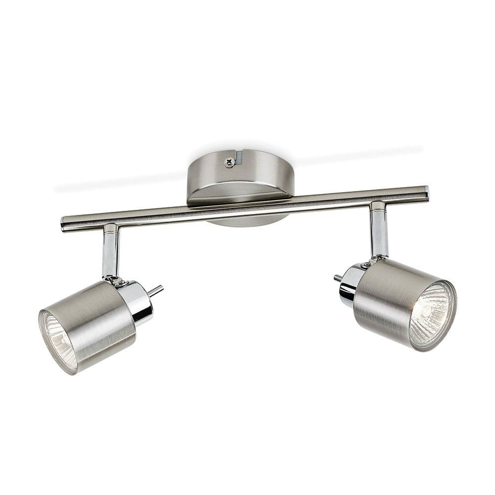 FOCO 2 ELEMENTOS MERANTI GU10 (BOMBILLA NO INCLUIDA) COLOR CROMO MATE 15,5 x 10 x 28 cm