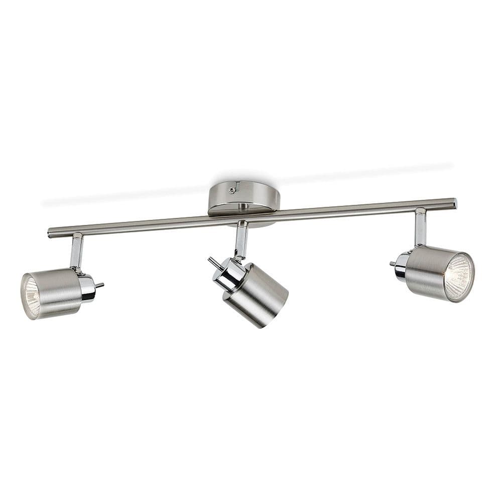 FOCO 3 ELEMENTOS MERANTI GU10 (BOMBILLA NO INCLUIDA) COLOR CROMO MATE 15,5 x 10 x 49 cm