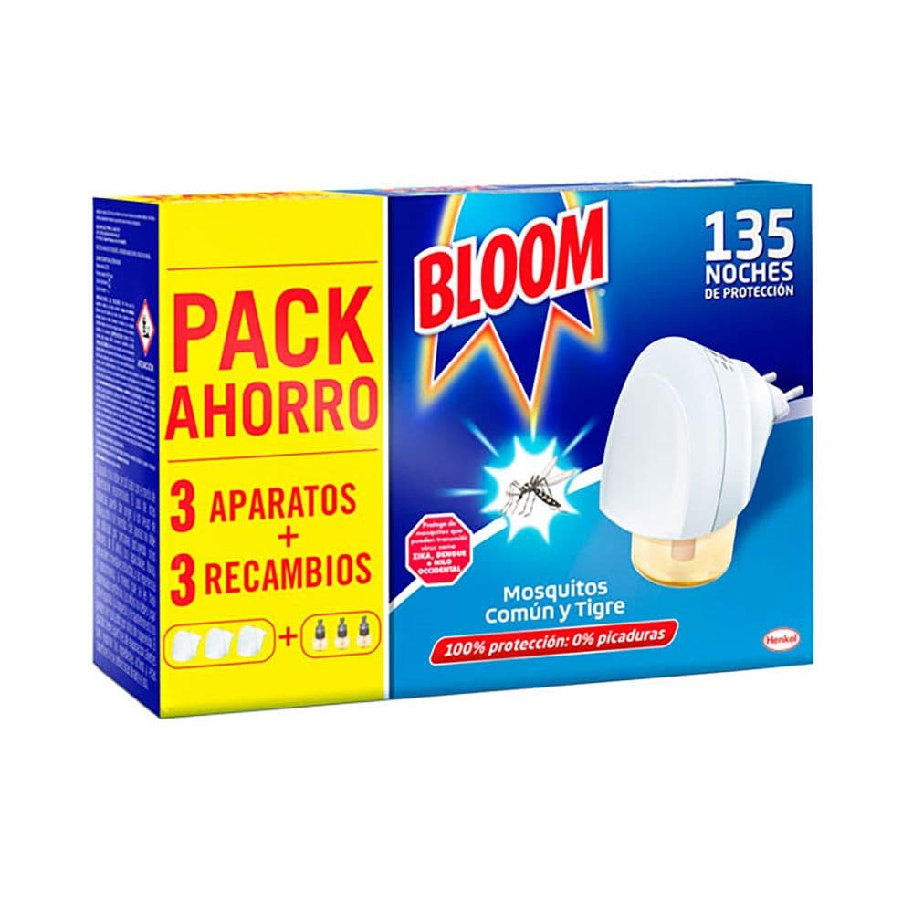 PACK AHORRO 3 APARATOS DIFUSOR LÍQUIDO + 3 RECAMBIOS MOSQUITOS COMÚN Y TIGRE