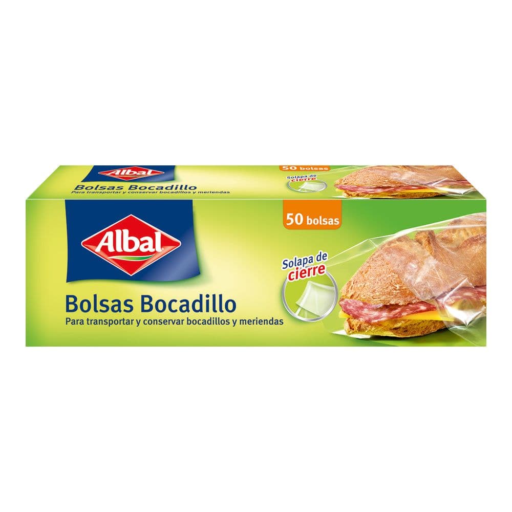 BOLSAS PARA BOCADILLO CON SOLAPA DE CIERRE 50 uds