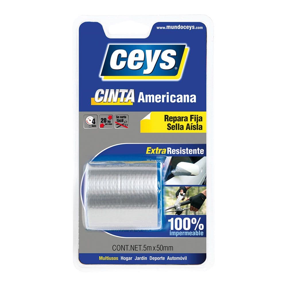 CINTA AMERICANA PLATA 50 mm x 5 m BLISTER