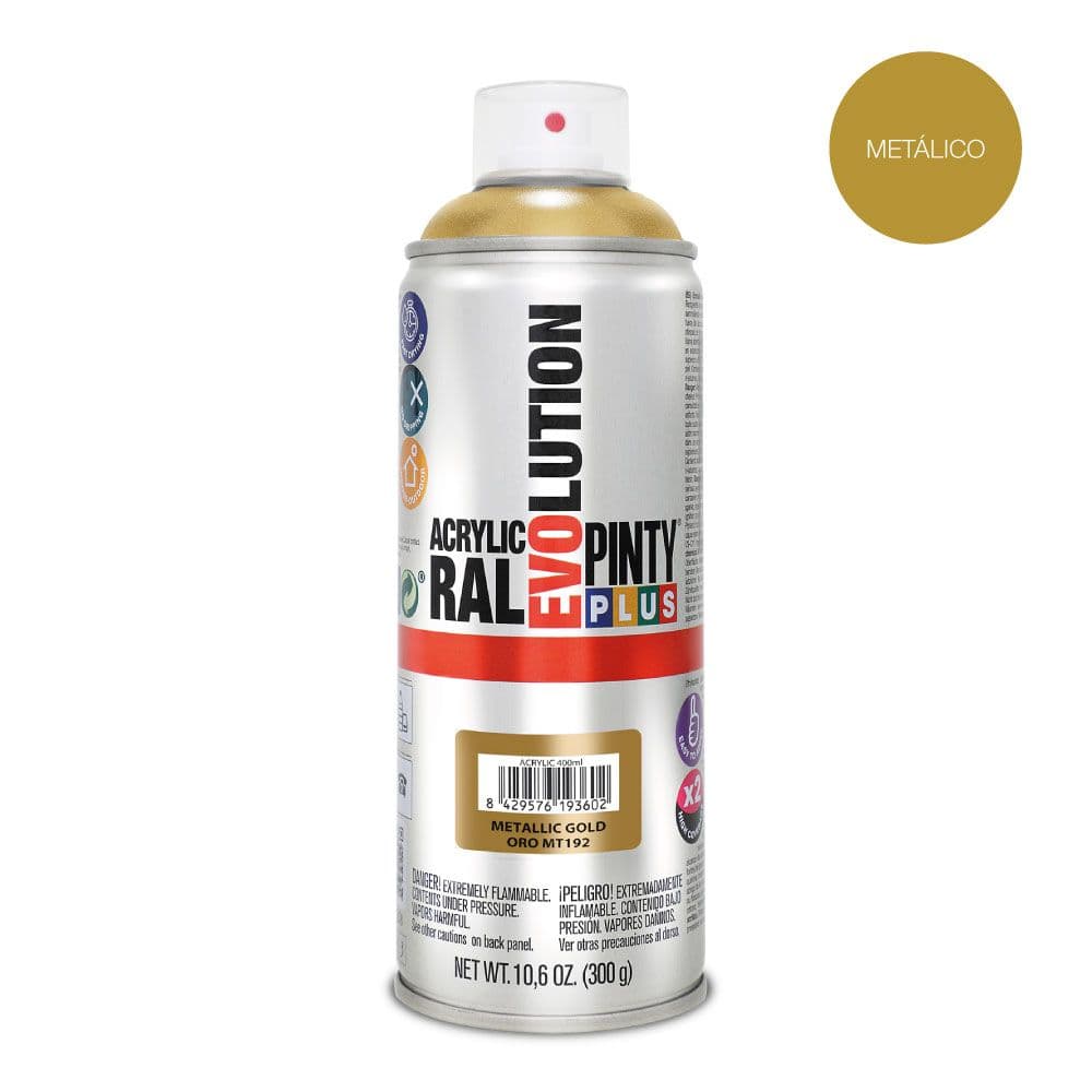 PINTURA ACRÍLICA SPRAY EVOLUTION METALIZADA 520 cc ORO MT192