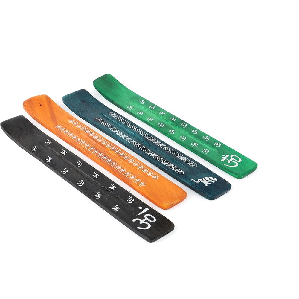 PORTA BARRITAS INCIENSO DE MADERA, COLORES SURTIDOS