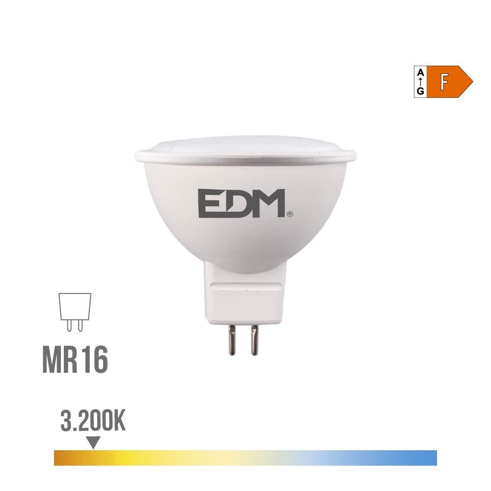 BOMBILLA DICROICA LED MR16 8 W 780 lm 3200 k LUZ CÁLIDA 120° Ø5 x 5 cm