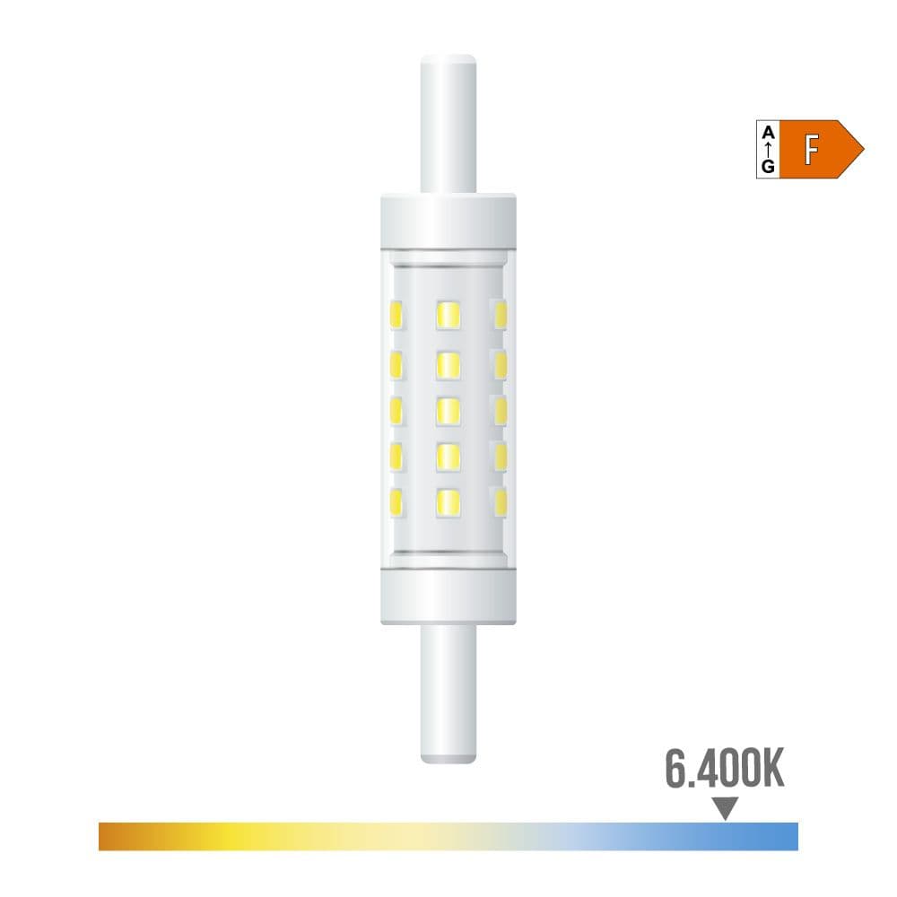 BOMBILLA LINEAL LED 78 mm R7s, 5 W, 500 lm, 6400 K, LUZ FRÍA, REGULABLE, Ø15 x 78 mm