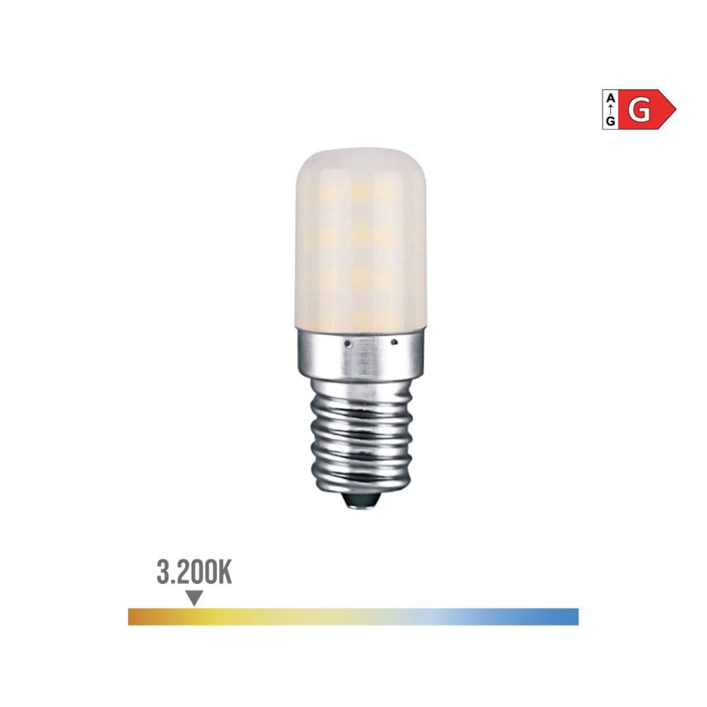 BOMBILLA PEBETERO TUBULAR LED E14 3 W 250 lm 3200 K LUZ CALIDA Ø1,8 x 5,2 cm