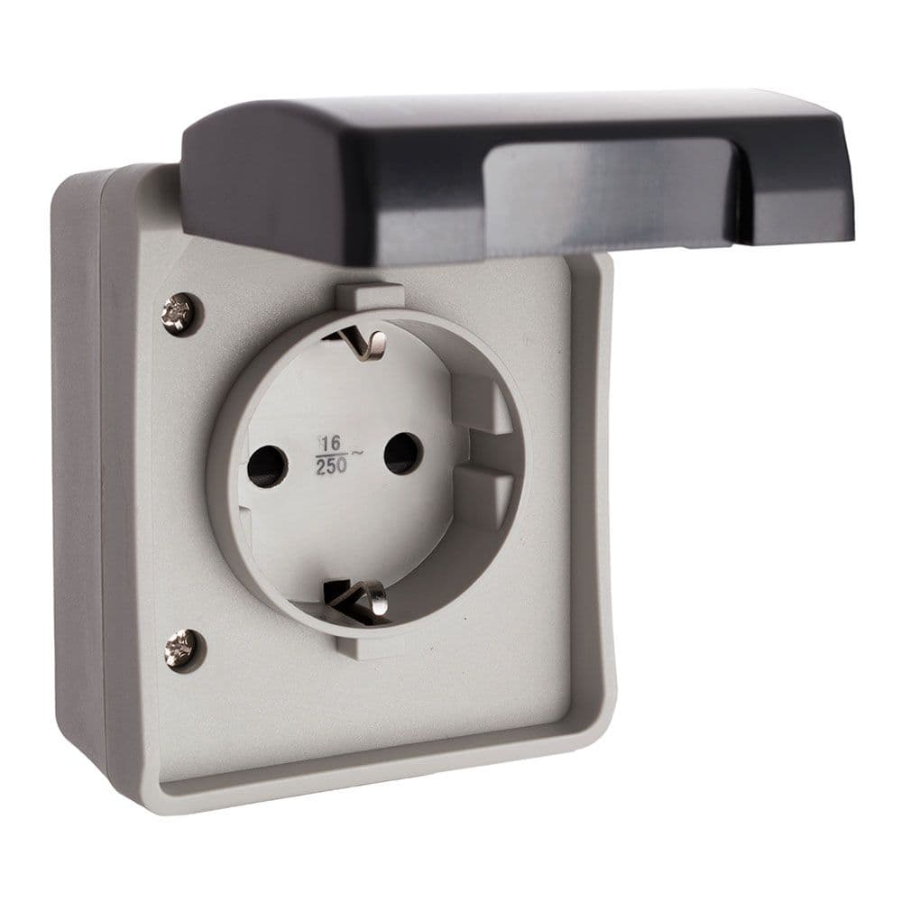BASE FIJA ESTANCA 2P+T 16 A 250V~ IP44