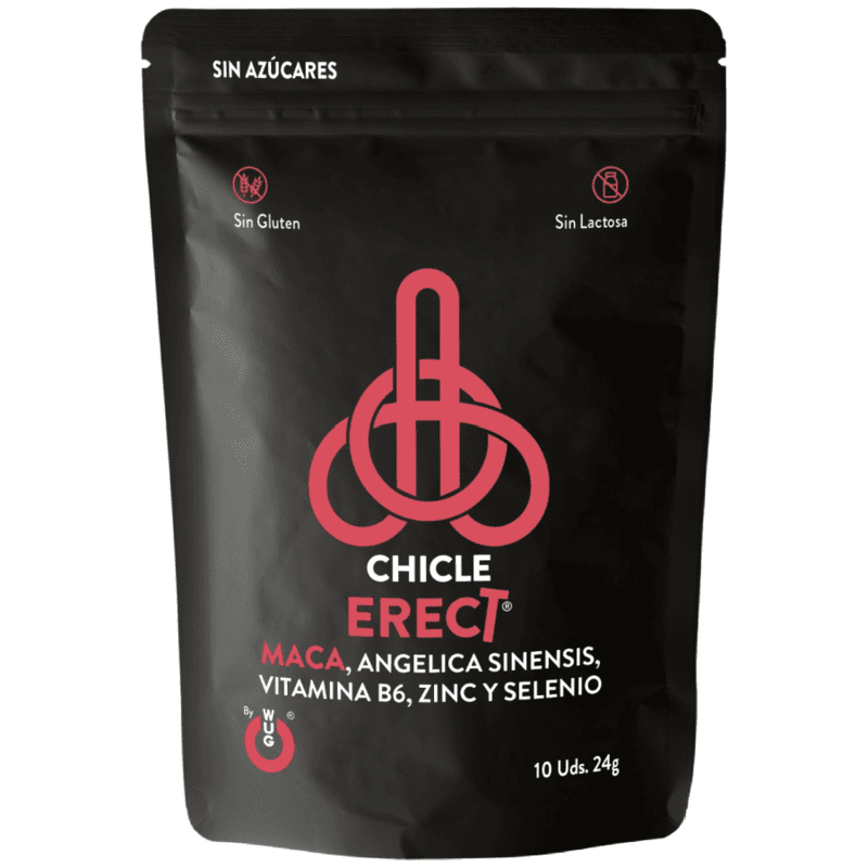 WUG ERECT – Chicle funcional con Maca, Zinc y Vitaminas para potenciar la energía y el rendimiento masculino