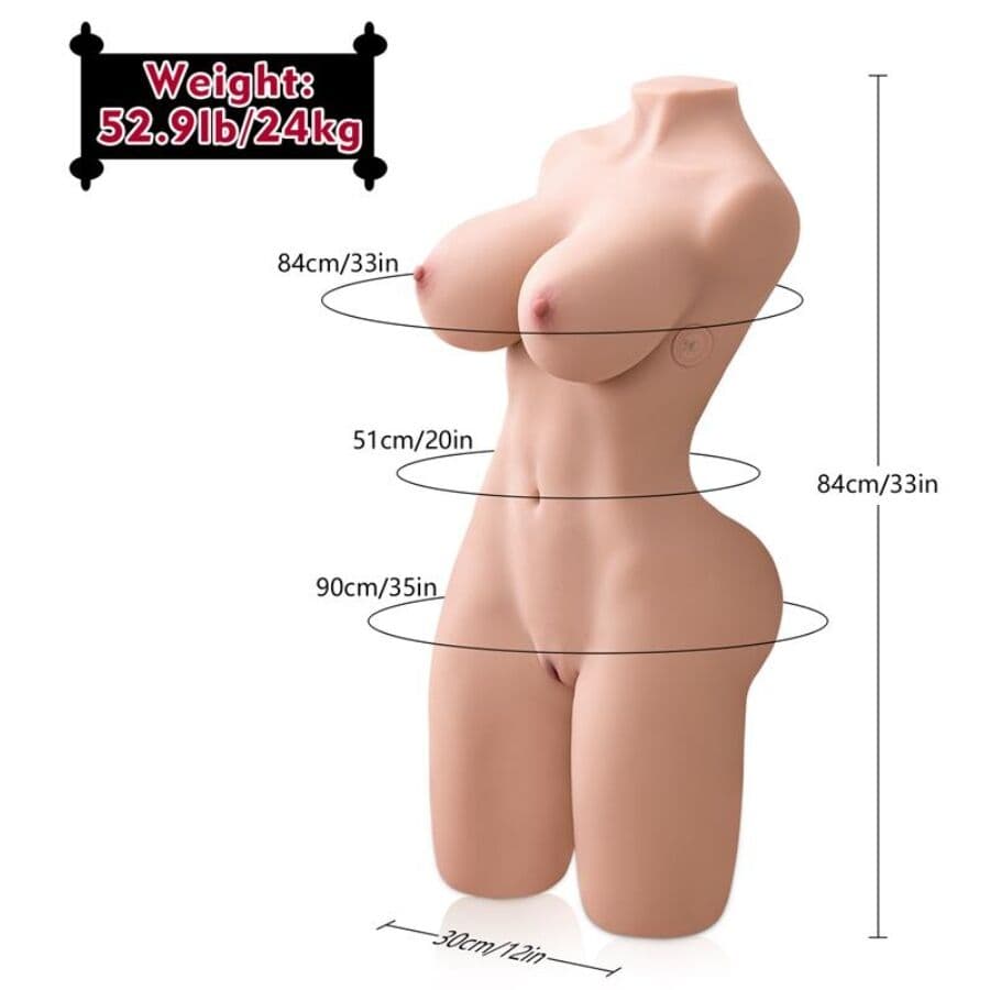 XISE - ERICA THRUSTING TORSO REALÍSTICO CON VIBRACIÓN FENIÑO 84 CM