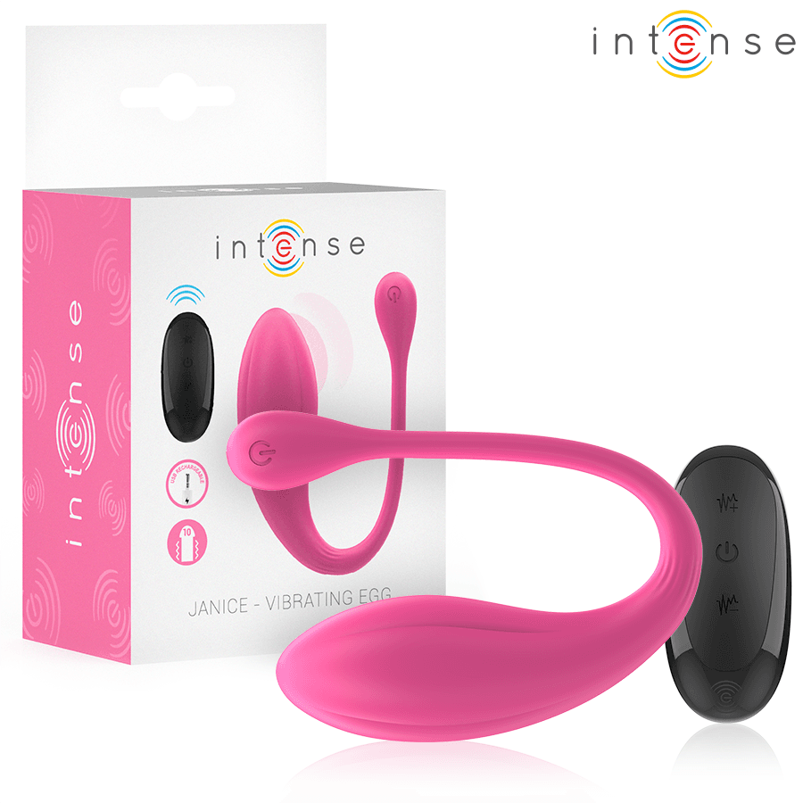 INTENSE - JANICE HUEVO VIBRADOR U DOBLE ESTIMULACIÓN 10 VIBRACIONES ROSA CONTROL REMOTO