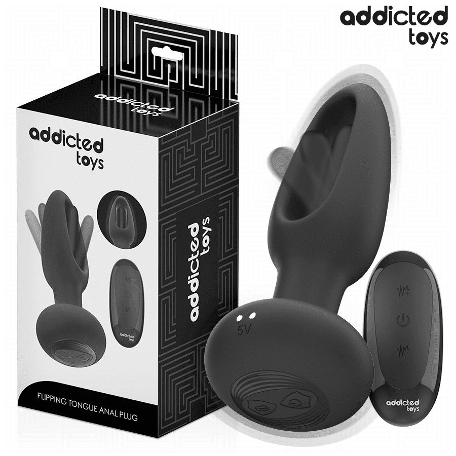 ADDICTED TOYS - PLUG ANAL CON LENGUA VIBRADORA Y CONTROL REMOTO