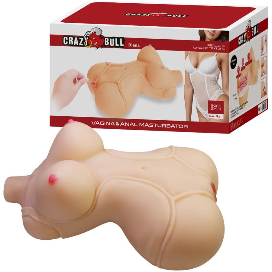 CRAZY BULL - DIANA TORSO FENIÑO REALISTA VAGINA Y ANAL 5 KG