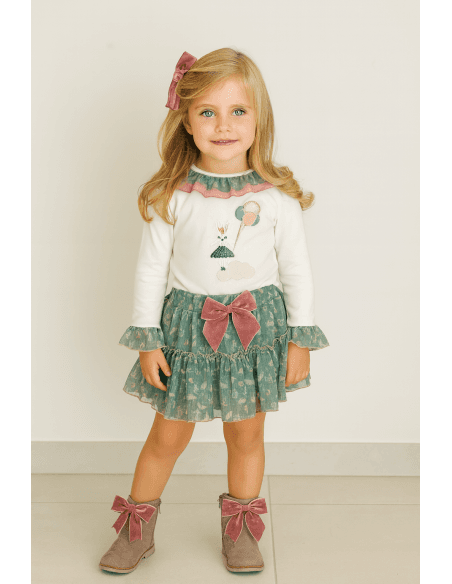 CONJUNTO NIÑA CONEJO ORGANZA