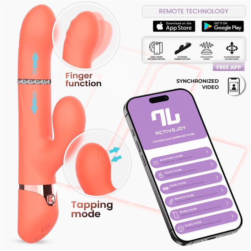 Mindy Vibrador con Anillo de Bolas Up and Down, Finger y Pulsación con APP